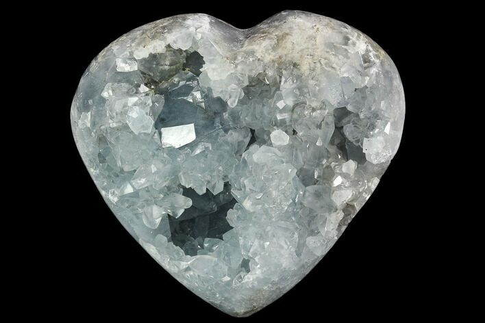 Crystal Filled Celestine (Celestite) Heart Geode - Madagascar #126653